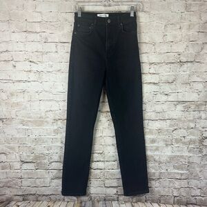 Reformation Jeans Women's  25 Black Straight Leg High Rise Denim Organic Cotton